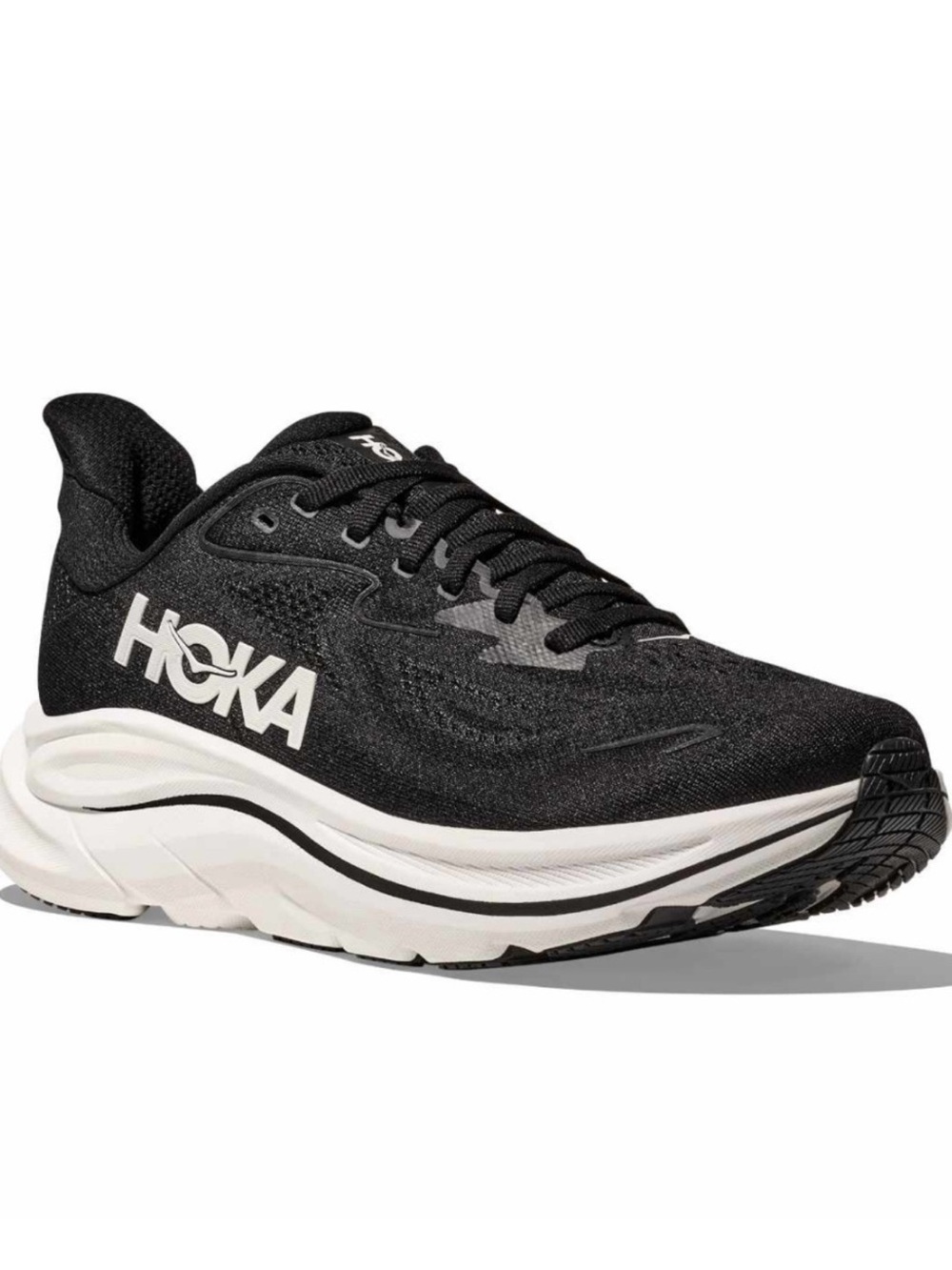 HOKA
Clifton 10 Road-Running black/white preowned 
Shoes - Women 10D